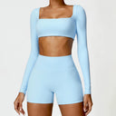 2PCS Yoga Suit Sports Set Women Quick-Drying Gym Set Women Tracksuit Running Workout Long Sleeve Sports Shirt Yoga Clothing