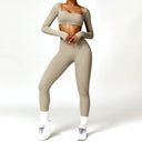 2PCS Yoga Suit Sports Set Women Quick-Drying Gym Set Women Tracksuit Running Workout Long Sleeve Sports Shirt Yoga Clothing